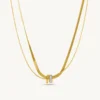 Gilded Rings Layered Necklace