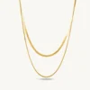 Plain Chain Two Layer Necklace