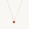 Red Emerald Heart Pendant Necklace